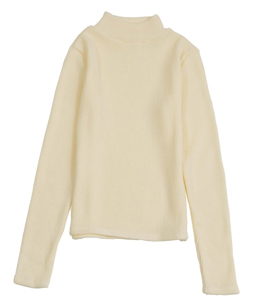 PUNYUS（プニュズ）の「リブハイネックニット（ニット/セーター・レディース・グリーン/パープル/ブラック/オレンジ/オフホワイト・3/4/2/1）」の11枚目の写真