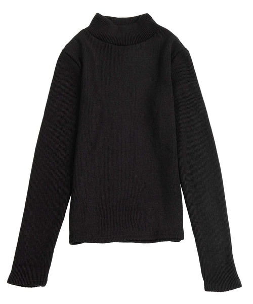 PUNYUS（プニュズ）の「リブハイネックニット（ニット/セーター・レディース・グリーン/パープル/ブラック/オレンジ/オフホワイト・3/4/2/1）」の17枚目の写真