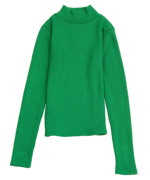 PUNYUS（プニュズ）の「リブハイネックニット（ニット/セーター・レディース・グリーン/パープル/ブラック/オレンジ/オフホワイト・3/4/2/1）」の18枚目の写真