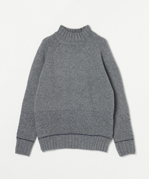 three dots（スリードッツ）の「Men's tasmania l/s mock neck（ニット/セーター・メンズ・オートミール/ネイビー/グレー・MEDIUM/SMALL/LARGE）」の2枚目の写真