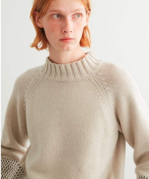 three dots（スリードッツ）の「Men's tasmania l/s mock neck（ニット/セーター・メンズ・オートミール/ネイビー/グレー・MEDIUM/SMALL/LARGE）」の6枚目の写真