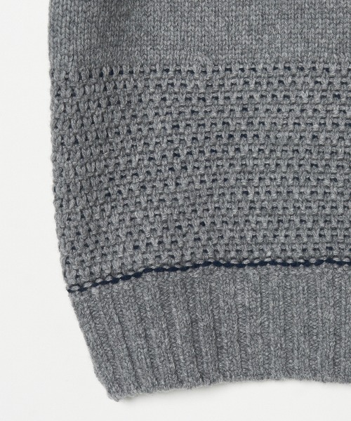 three dots（スリードッツ）の「Men's tasmania l/s mock neck（ニット/セーター・メンズ・オートミール/ネイビー/グレー・MEDIUM/SMALL/LARGE）」の14枚目の写真