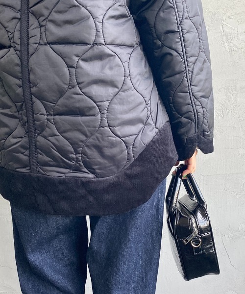 JF Ready Made（ジェイエフレディメイド）の「[Jf Ready Made/ジェイエフレディメイド] リップストップ ノーカラーキルティングジャケット（ミリタリージャケット・レディース・ブラック/カーキ・F）」の21枚目の写真