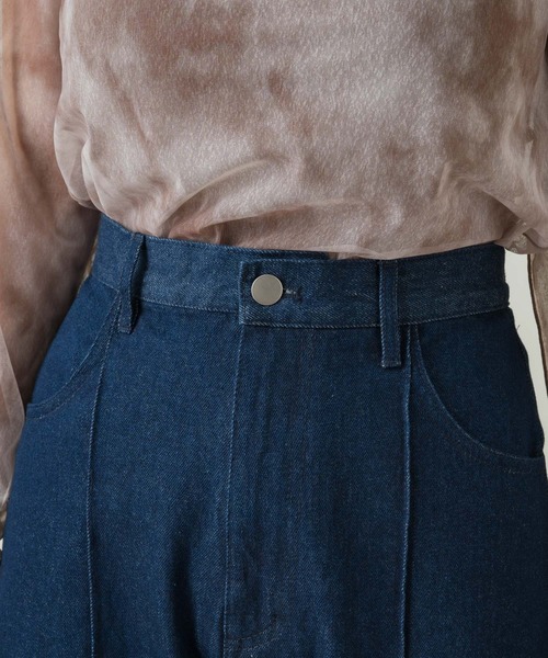 Kastane（カスタネ）の「【SETUP対応】フレアステッチデニム（デニムパンツ・レディース・ブルー/ブラック・1/2）」の13枚目の写真