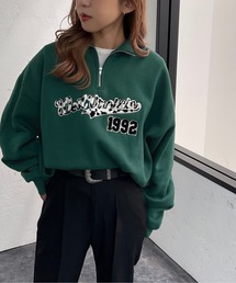 サガラ刺繍ハーフジップスウェット【ZOZOTOWN限定アイテム】