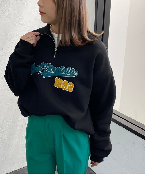 サガラ刺繍ハーフジップスウェット【ZOZOTOWN限定アイテム