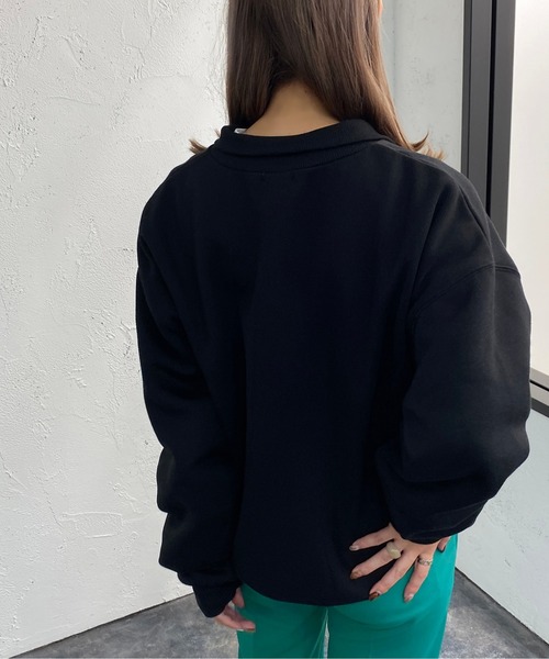 かれんさん私物 ヴィンテージ ハーフジップ サガラ刺繍ハーフジップスウェット【ZOZOTOWN限定アイテム