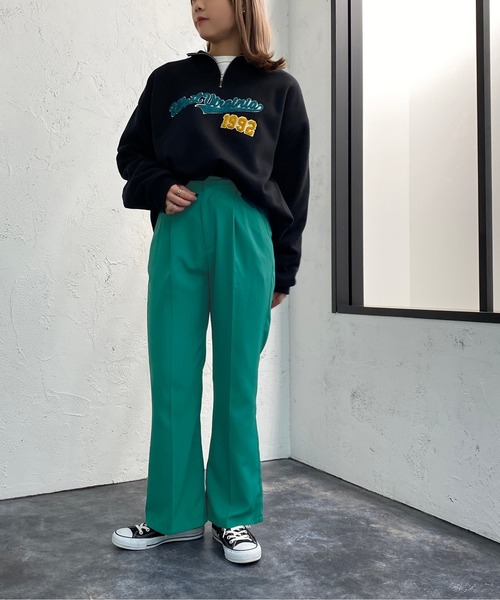 apres jour mignon（アプレジュールミニョン）の「サガラ刺繍ハーフジップスウェット【ZOZOTOWN限定アイテム】（スウェット・レディース・ブラック/グリーン/ナチュラル・X-LARGE/フリー）」の13枚目の写真