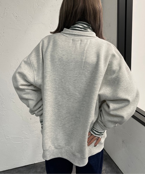 apres jour mignon（アプレジュールミニョン）の「サガラ刺繍ハーフジップスウェット【ZOZOTOWN限定アイテム】（スウェット・レディース・ブラック/グリーン/ナチュラル・X-LARGE/フリー）」の5枚目の写真