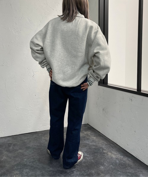 サガラ刺繍ハーフジップスウェット【ZOZOTOWN限定アイテム