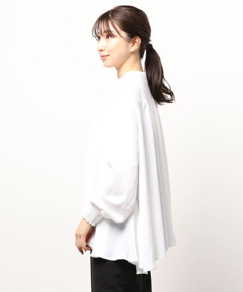 coca（coca）（コカ）の「Aライン比翼ブラウス（シャツ/ブラウス・レディース・ホワイト/ネイビー・M/L）」の16枚目の写真