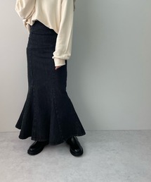 ハイウエストデニムマーメイドスカート