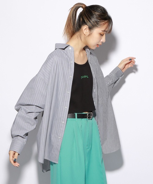 PBLIM（ページボーイリム）の「【PAGEBOYLIM】ストライプシャツ（シャツ/ブラウス・レディース・ブルー系その他/ピンク系その他/ブラック系その他・MEDIUM/LARGE）」の2枚目の写真