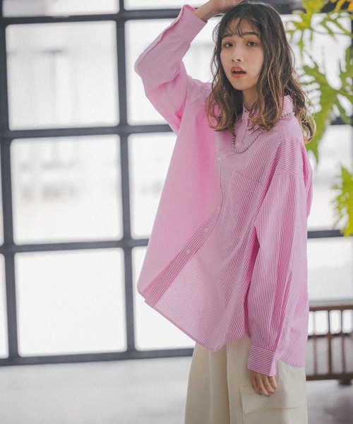 PBLIM（ページボーイリム）の「【PAGEBOYLIM】ストライプシャツ（シャツ/ブラウス・レディース・ブルー系その他/ピンク系その他/ブラック系その他・MEDIUM/LARGE）」の18枚目の写真