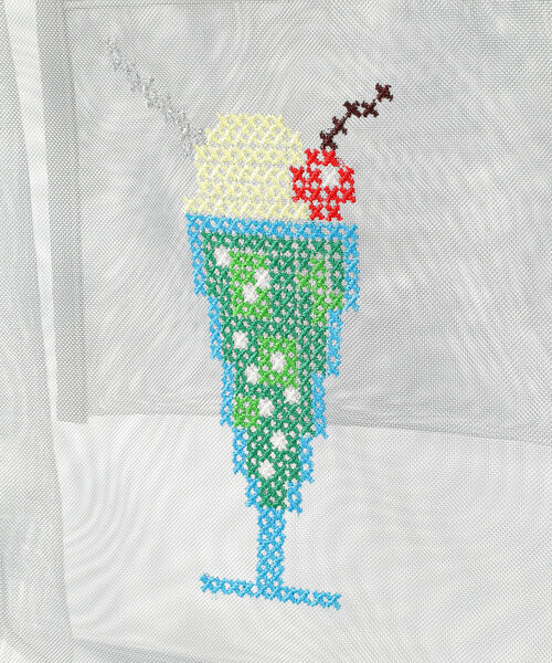 Ray BEAMS（レイビームス）の「Casselini × Ray BEAMS / 別注 クロス ステッチ トートバッグ（トートバッグ・レディース・シルバー/ブラック・ONE SIZE）」の8枚目の写真