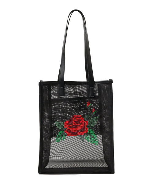 Ray BEAMS（レイビームス）の「Casselini × Ray BEAMS / 別注 クロス ステッチ トートバッグ（トートバッグ・レディース・シルバー/ブラック・ONE SIZE）」の10枚目の写真