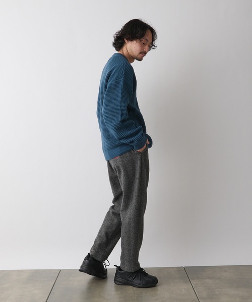 CIAOPANIC TYPY（チャオパニックティピー）の「ウォッシャブルワッフルニットクルー（ニット/セーター・メンズ・ネイビー/サックスブルー/グリーン/グレイッシュベージュ・SMALL/MEDIUM/LARGE）」の12枚目の写真
