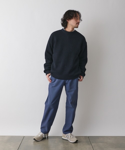 CIAOPANIC TYPY（チャオパニックティピー）の「ウォッシャブルワッフルニットクルー（ニット/セーター・メンズ・ネイビー/サックスブルー/グリーン/グレイッシュベージュ・SMALL/MEDIUM/LARGE）」の15枚目の写真