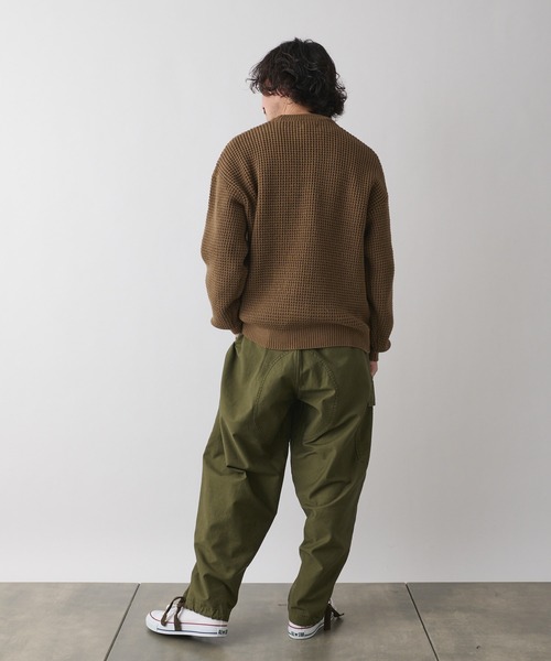 CIAOPANIC TYPY（チャオパニックティピー）の「ウォッシャブルワッフルニットクルー（ニット/セーター・メンズ・ネイビー/サックスブルー/グリーン/グレイッシュベージュ・SMALL/MEDIUM/LARGE）」の8枚目の写真