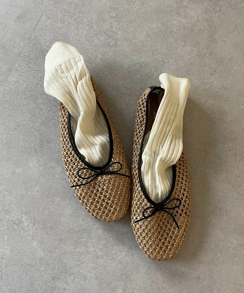 DISCOAT（ディスコート）の「メッシュ編みバレエシューズ（バレエシューズ・レディース・ブラック/ベージュ/アイボリー・MEDIUM/LARGE）」の3枚目の写真