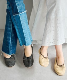 メッシュ編みバレエシューズ