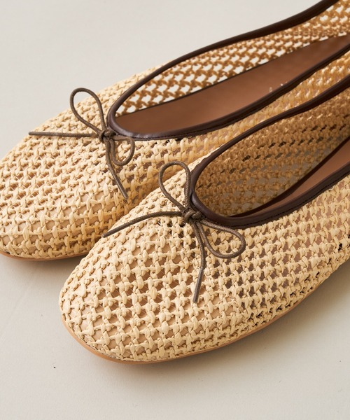 DISCOAT（ディスコート）の「メッシュ編みバレエシューズ（バレエシューズ・レディース・ブラック/ベージュ/アイボリー・MEDIUM/LARGE）」の6枚目の写真