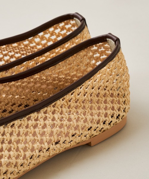 DISCOAT（ディスコート）の「メッシュ編みバレエシューズ（バレエシューズ・レディース・ブラック/ベージュ/アイボリー・MEDIUM/LARGE）」の9枚目の写真