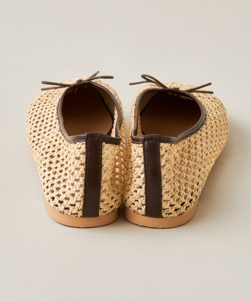 DISCOAT（ディスコート）の「メッシュ編みバレエシューズ（バレエシューズ・レディース・ブラック/ベージュ/アイボリー・MEDIUM/LARGE）」の4枚目の写真