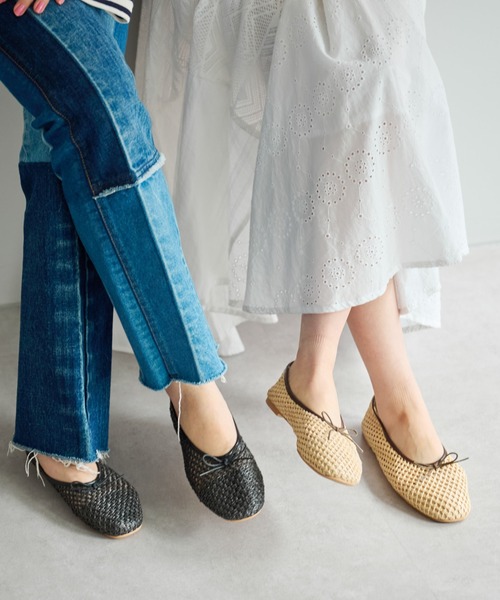 DISCOAT（ディスコート）の「メッシュ編みバレエシューズ（バレエシューズ・レディース・ブラック/ベージュ/アイボリー・MEDIUM/LARGE）」の11枚目の写真