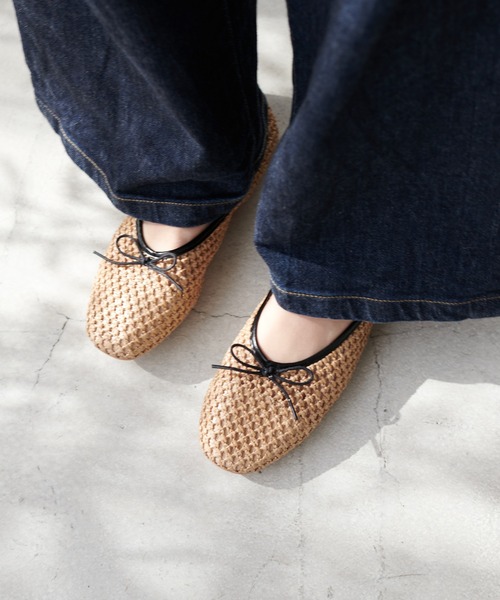 DISCOAT（ディスコート）の「メッシュ編みバレエシューズ（バレエシューズ・レディース・ブラック/ベージュ/アイボリー・MEDIUM/LARGE）」の14枚目の写真