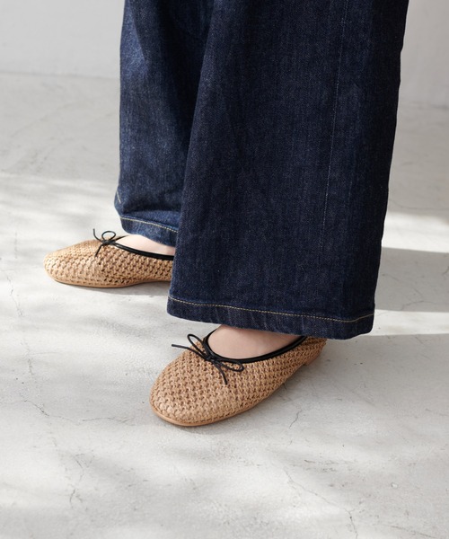 DISCOAT（ディスコート）の「メッシュ編みバレエシューズ（バレエシューズ・レディース・ブラック/ベージュ/アイボリー・MEDIUM/LARGE）」の15枚目の写真