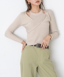 アメスリタンクレイヤードリブトップス