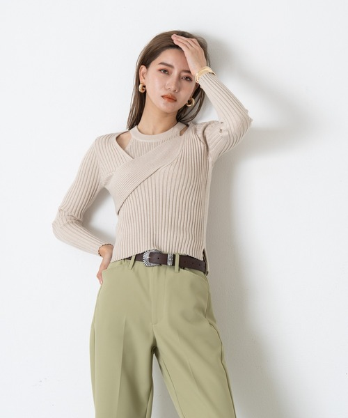 AIC.(エーアイシー)の「アメスリタンクレイヤードリブトップス(アンサンブル・レディース・ダークグリーン/ベージュ/グレー・FREE)」の22枚目の写真