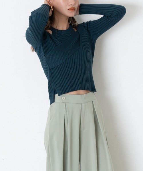 AIC.(エーアイシー)の「アメスリタンクレイヤードリブトップス(アンサンブル・レディース・ダークグリーン/ベージュ/グレー・FREE)」の10枚目の写真