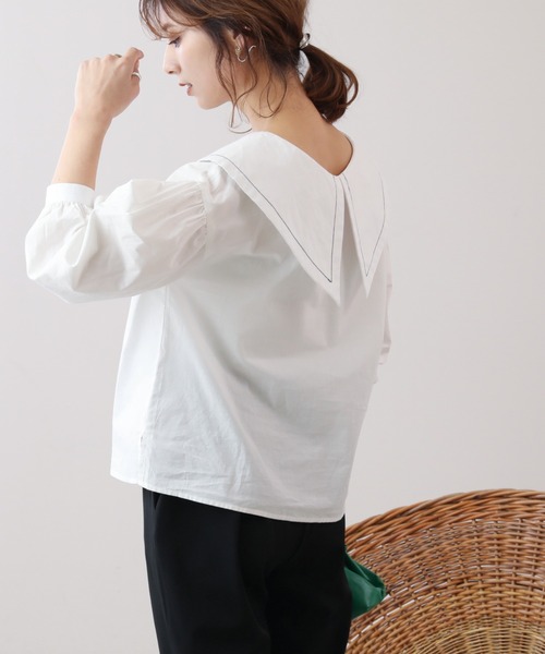 frames RAY CASSIN（フレームスレイカズン）の「WEB限定 アソートBIGカラ―ブラウス（シャツ/ブラウス・レディース・ブラック系/オフホワイト/グレイッシュベージュ・FREE）」の15枚目の写真