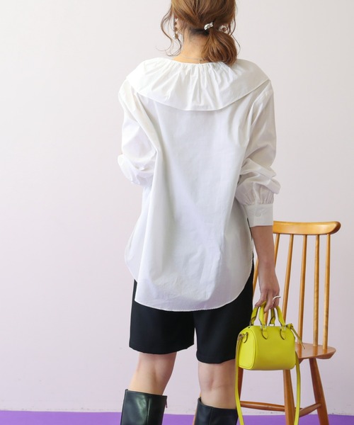 frames RAY CASSIN（フレームスレイカズン）の「WEB限定 アソートBIGカラ―ブラウス（シャツ/ブラウス・レディース・ブラック系/オフホワイト/グレイッシュベージュ・FREE）」の6枚目の写真