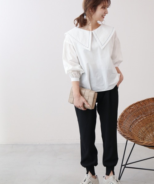 frames RAY CASSIN（フレームスレイカズン）の「WEB限定 アソートBIGカラ―ブラウス（シャツ/ブラウス・レディース・ブラック系/オフホワイト/グレイッシュベージュ・FREE）」の11枚目の写真