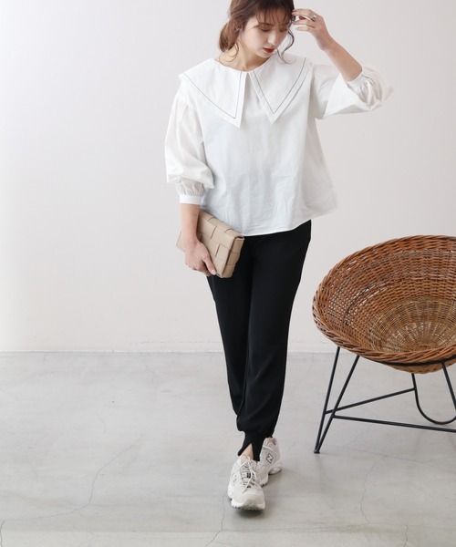 frames RAY CASSIN（フレームスレイカズン）の「WEB限定 アソートBIGカラ―ブラウス（シャツ/ブラウス・レディース・ブラック系/オフホワイト/グレイッシュベージュ・FREE）」の14枚目の写真