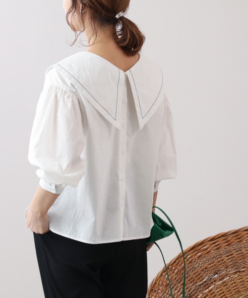 frames RAY CASSIN（フレームスレイカズン）の「WEB限定 アソートBIGカラ―ブラウス（シャツ/ブラウス・レディース・ブラック系/オフホワイト/グレイッシュベージュ・FREE）」の17枚目の写真