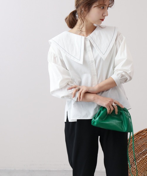 frames RAY CASSIN（フレームスレイカズン）の「WEB限定 アソートBIGカラ―ブラウス（シャツ/ブラウス・レディース・ブラック系/オフホワイト/グレイッシュベージュ・FREE）」の19枚目の写真