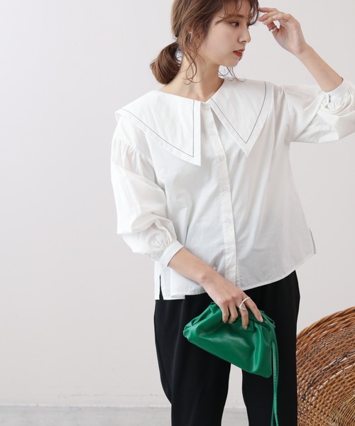 frames RAY CASSIN（フレームスレイカズン）の「WEB限定 アソートBIGカラ―ブラウス（シャツ/ブラウス・レディース・ブラック系/オフホワイト/グレイッシュベージュ・FREE）」の20枚目の写真