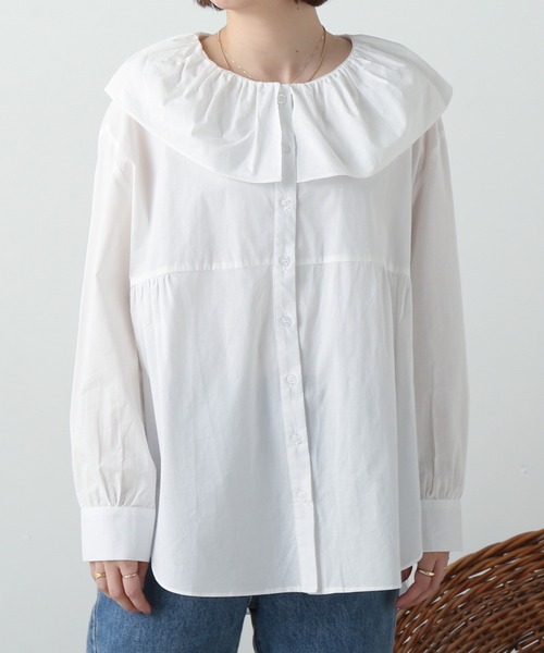 frames RAY CASSIN（フレームスレイカズン）の「WEB限定 アソートBIGカラ―ブラウス（シャツ/ブラウス・レディース・ブラック系/オフホワイト/グレイッシュベージュ・FREE）」の22枚目の写真