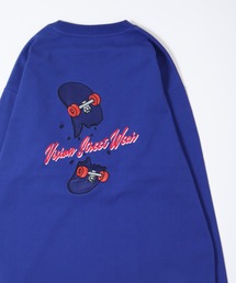 【VISION STREET WEAR】スケボーサテンワッペンクルーネックロンT
