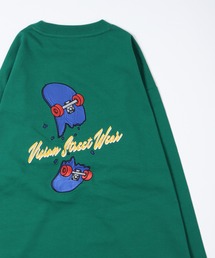 【VISION STREET WEAR】スケボーサテンワッペンクルーネックロンT