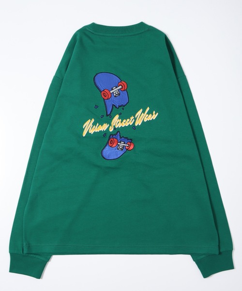 VISION STREET WEAR(ヴィジョンストリートウェア)の「【VISION STREET WEAR】スケボーサテンワッペンクルーネックロンT(Tシャツ/カットソー・レディース・グリーン/ブルー/ブラック/ホワイト・LARGE/X-LARGE/MEDIUM)」の18枚目の写真