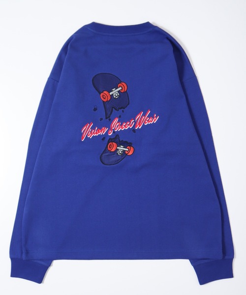 VISION STREET WEAR(ヴィジョンストリートウェア)の「【VISION STREET WEAR】スケボーサテンワッペンクルーネックロンT(Tシャツ/カットソー・レディース・グリーン/ブルー/ブラック/ホワイト・LARGE/X-LARGE/MEDIUM)」の11枚目の写真