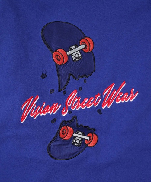 VISION STREET WEAR(ヴィジョンストリートウェア)の「【VISION STREET WEAR】スケボーサテンワッペンクルーネックロンT(Tシャツ/カットソー・レディース・グリーン/ブルー/ブラック/ホワイト・LARGE/X-LARGE/MEDIUM)」の9枚目の写真
