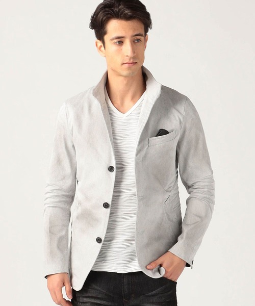 NICOLE CLUB FOR MEN（ニコルクラブフォーメン）の「【22年春モデル】イタリアンカラーカヴァーオールジャケット（その他アウター・メンズ・ホワイト系/ブラック/ブルー・MEDIUM/LARGE/X-LARGE）」の2枚目の写真