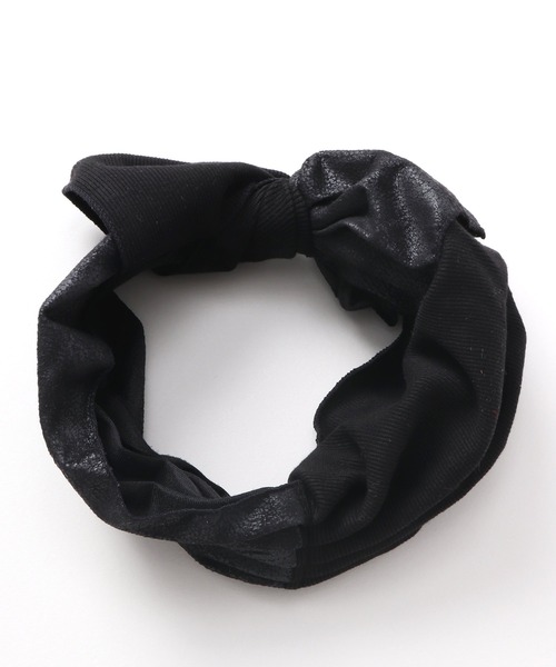 チャイハネ（チャイハネ）の「【チャイハネ】レザー風リボンヘアバンド（ヘアバンド・レディース・ブラック/ベージュ/ブラウン・FREE）」の4枚目の写真