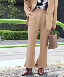 AULI | 【低身長向けサイズ】スリットフレアパンツ(スラックス)